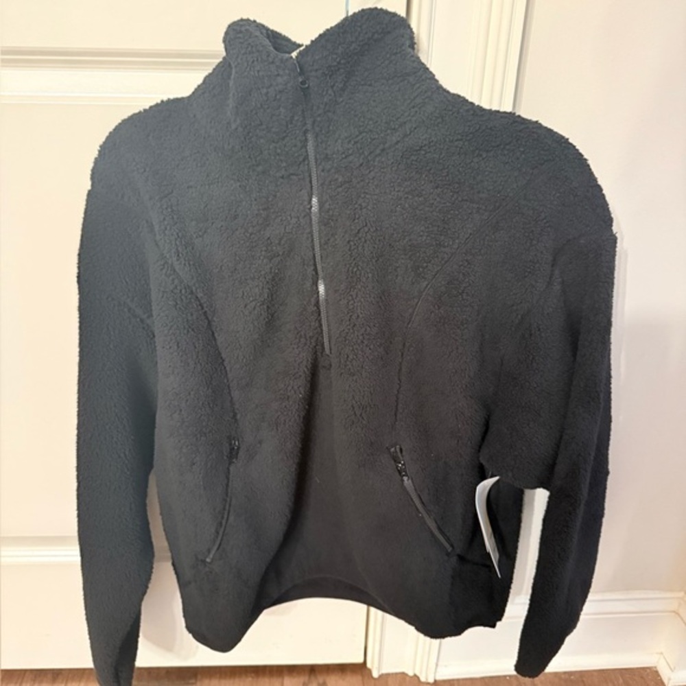NWT Zella Cozy Black Fleece Jacket Size M